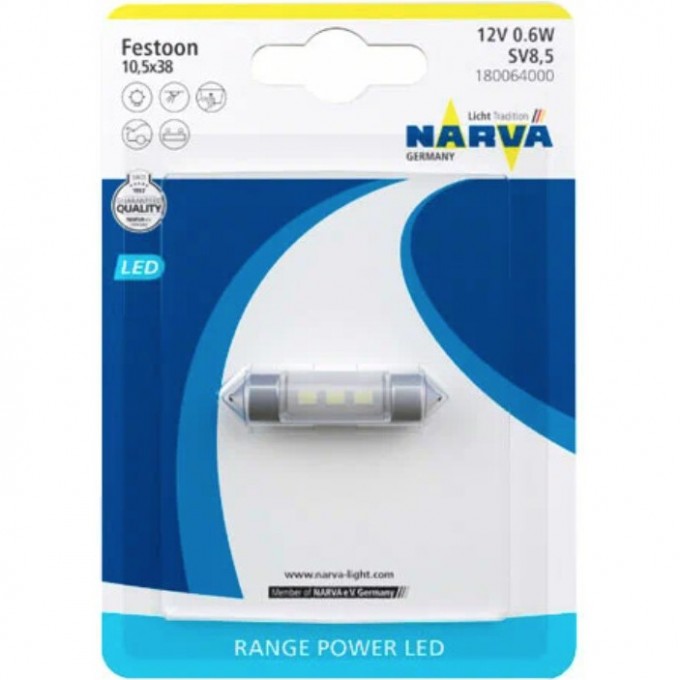 Лампа FESTOON 38mm LED 6000K SV8,5 0,6W B1 18006 67755169