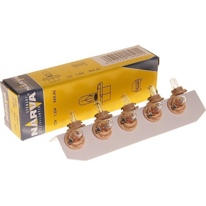 Лампа NARVA AX1.8W BX8.4d 12V с бежевым патроном 90526436