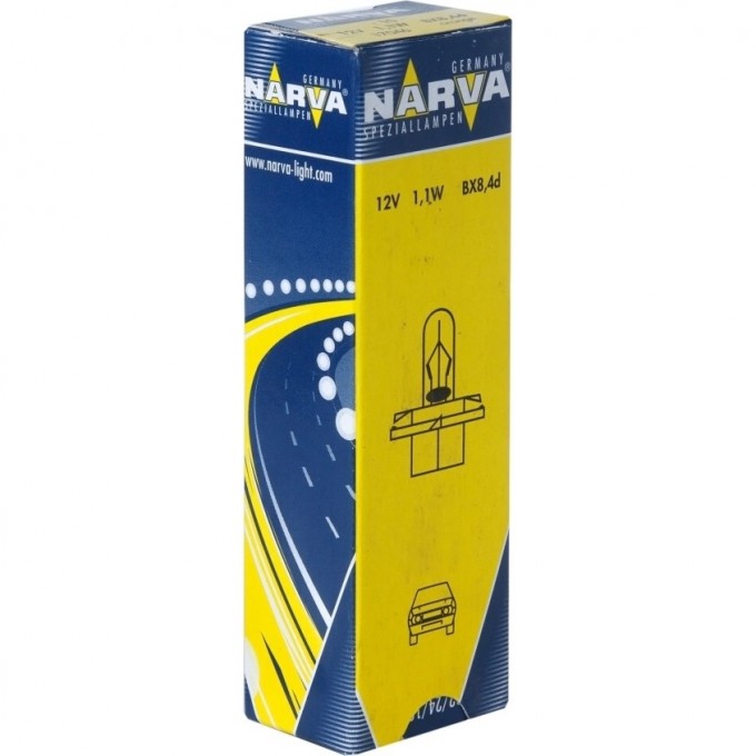 Лампа NARVA BAX1.1W BX8.4d 12V с оранжевым патроном 90517366