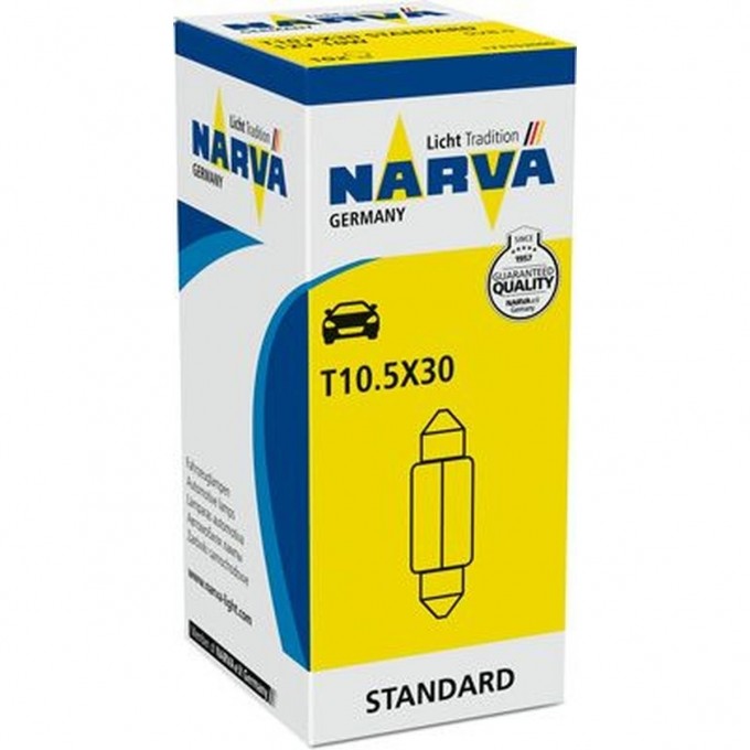 Лампа NARVA FESTOON LAMPS 12V C10W 10W SV8.5 31мм двухцокольная 78702527