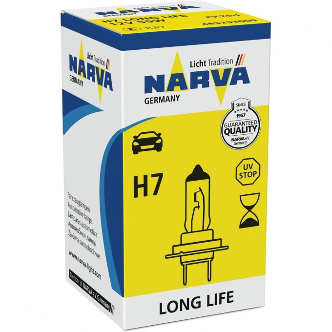 Лампа NARVA LONG LIFE H7 PX26D 55W 12V 72484912