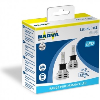 Лампа NARVA RANGE PERFORMANCE LED H3 16W 12/24V PK22s 6500K 2 шт.