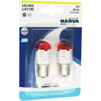 Лампа NARVA RANGE PERFORMANCE LED N P21W RED 18093 2шт.