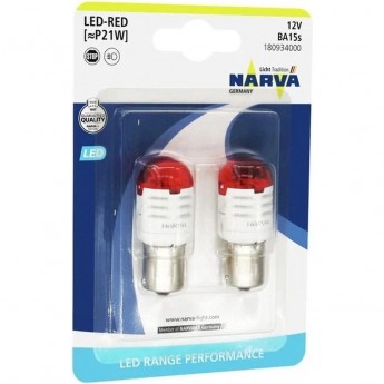 Лампа NARVA RANGE PERFORMANCE LED P21 red 2 шт.