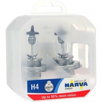 Лампа NARVA RANGE POWER 50+ 12V H4 60/55W P43t бокс 2шт.