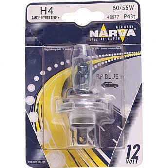 Лампа NARVA RANGE POWER BLUE+ H4 60/55 12V P43t-38 2 шт.