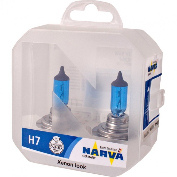 Лампа NARVA RANGE POWER WHITE H7 W5W 85 PX26d 4500K H7 2шт. 93116146